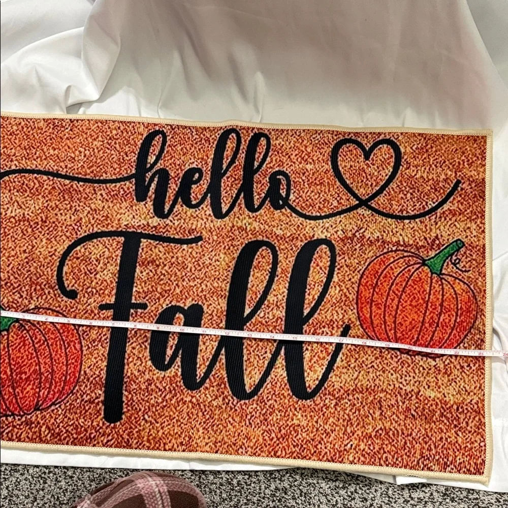 Hello Fall Doormat - Orange and Black